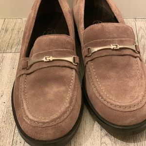 Talbots Taupe Suede Loafers; Size 5.5B women